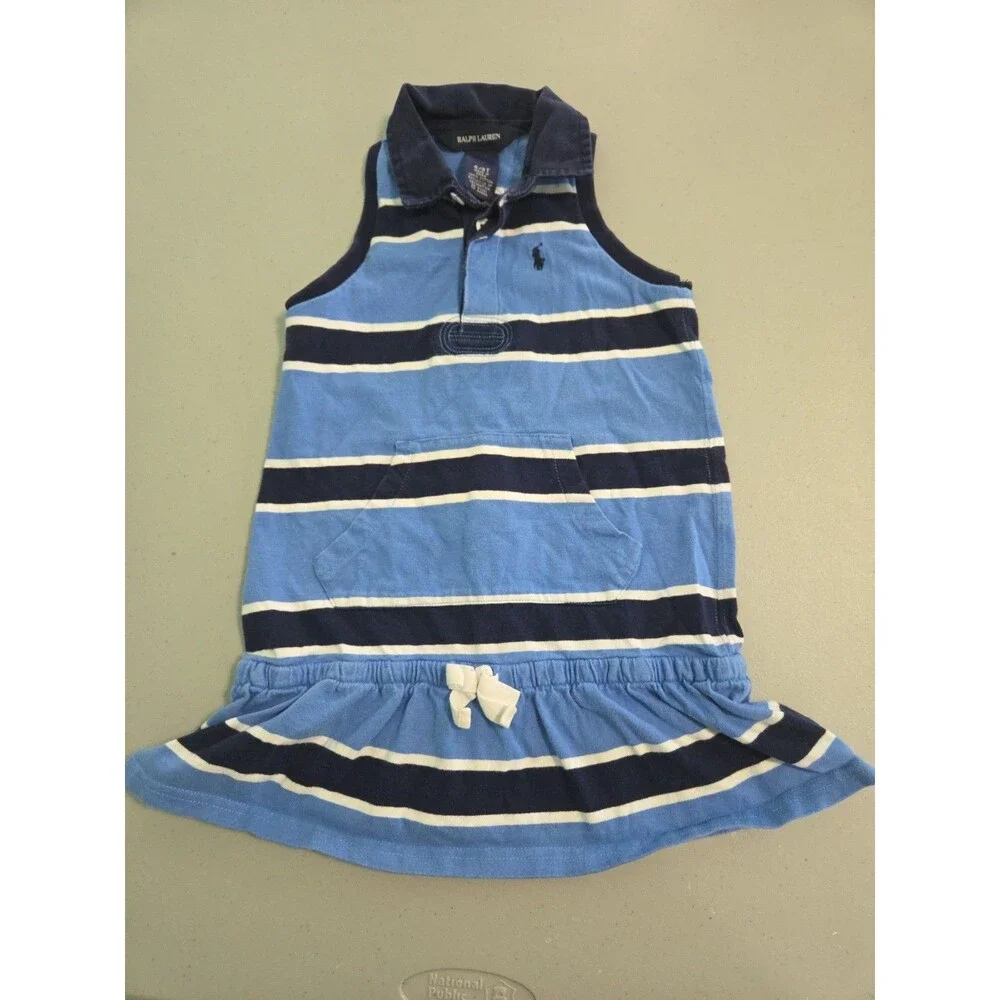 Ralph Lauren Polo 4t girls blue striped dress